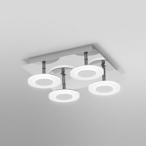 Plafón orbis 4 luces 26w wifi ip44 cromado