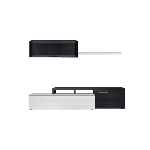 Mueble de salón y tv nexo blanco y gris oscuro 44x200x41cm (anchoxaltoxfondo)