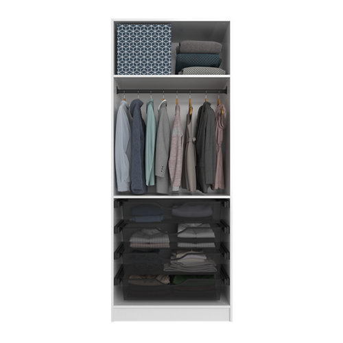 Escalera recta long uso interior ancho total 90 cm acabado cromo/natural 25 Composición nº38 spaceo home armario kit vestidor sin puertas blanco 240x80x60cm