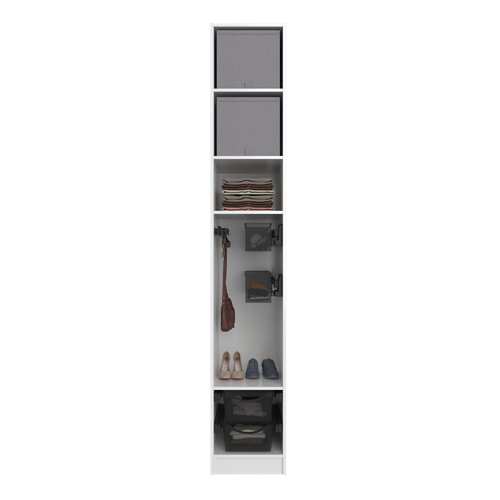 Librería estantería con cuatro baldas spaceo home blanco 80x200x30 cm 28 Composición nº44 spaceo home armario kit vestidor sin puertas blanco 240x40x60cm