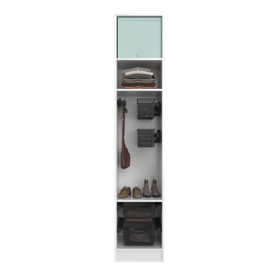 Composición nº45 Spaceo Home armario kit vestidor sin puertas blanco 240x40x60cm