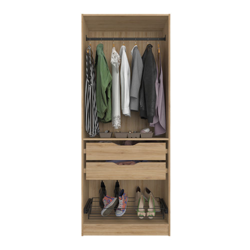 Rodapié roble de mdf 7 cm con pasacable 28 Composición nº52 spaceo home armario kit vestidor sin puertas roble 240x80x60cm