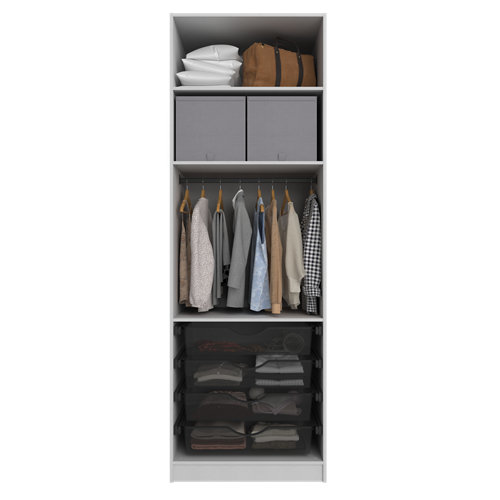 puerta moscú blanco de apertura izquierda de 72.5 cm 23 Composición nº55 spaceo home armario kit vestidor sin puertas textil 240x80x60cm