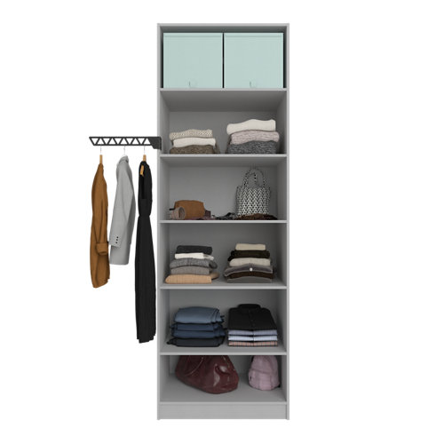 Perchero portátil sin ruedas bambú 2 estantes 160x70x45cm 23 Composición nº56 spaceo home armario kit vestidor sin puertas textil 240x80x60cm