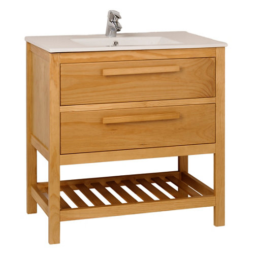 Mueble de baño con lavabo amazonia roble 80 x 45 cm