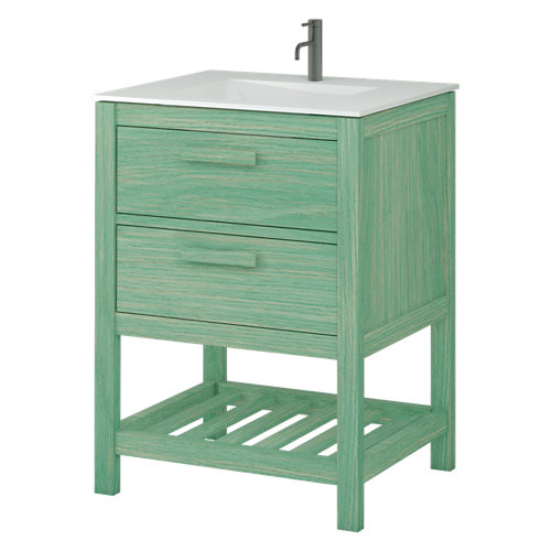 Mueble de baño con lavabo amazonia verde 60 x 45 cm