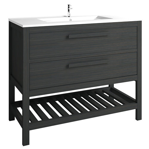 Mueble de baño con lavabo amazonia gris oscuro 100 x 45 cm