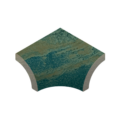 Esquina pecho paloma extruido boreal de 5x5 cm verde turquesa aguas