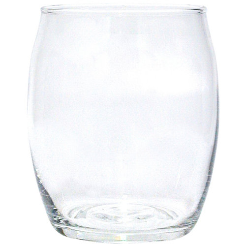 Jarrón ovalado de cristal transparente 19x22.5 cm
