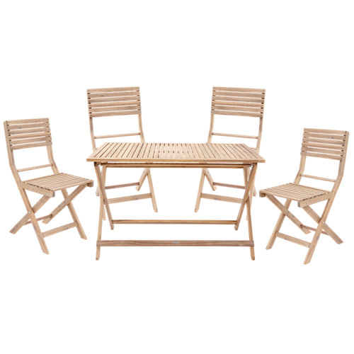 Conjunto de muebles de exterior solís de acacia para 4 comensales