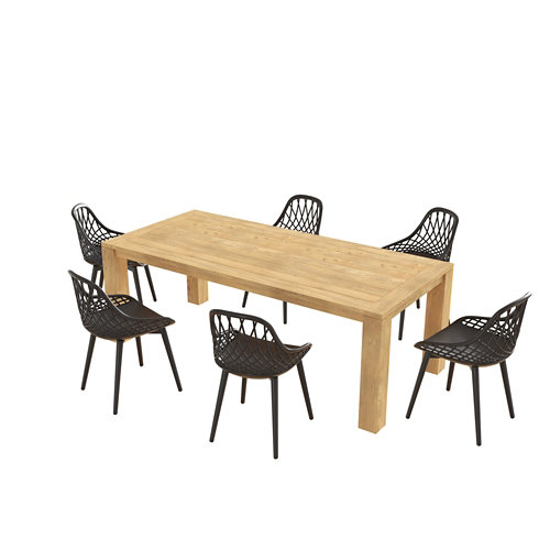 Conjunto de muebles de exterior australia-telde de madera para 6 comensales