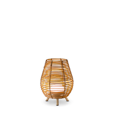 Lámpara de mesa exterior Bossa recargable de bambú ratán  900 lúmenes