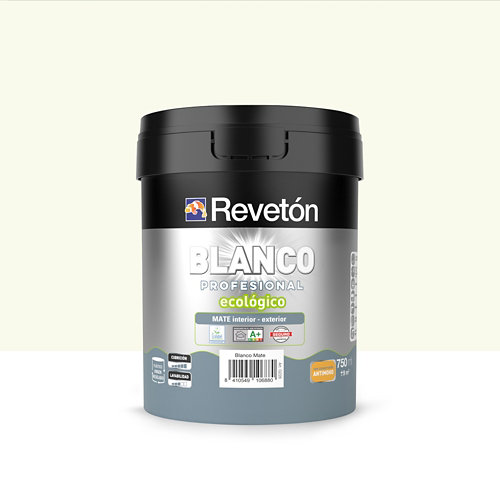 Pintura interior mate reveton blanco pro 0.75l 1005-r80b neutro azulado luminoso de la marca REVETÓN en acabado de color Blanco fabricado en Varios, ver descripción