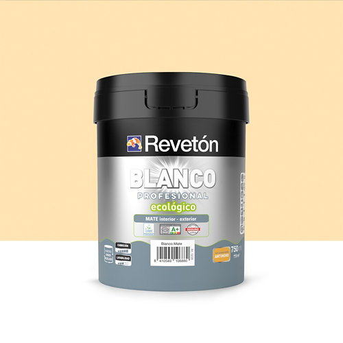 Pintura interior mate reveton blanco pro 0.75l 0500-n blanco muy luminoso de la marca REVETÓN en acabado de color Naranja / cobre fabricado en Varios, ver descripción