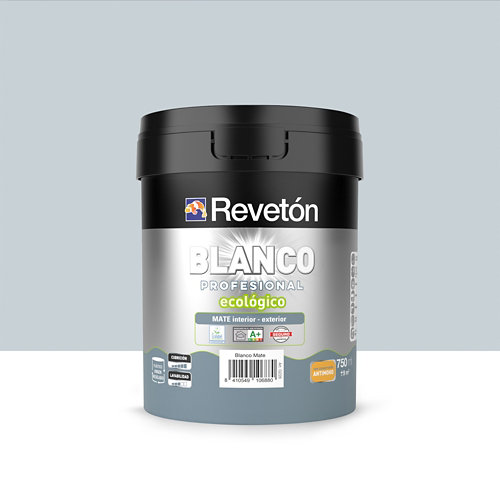 Pintura interior mate reveton blanco pro 0.75l 1040-g30y verde menta luminoso de la marca REVETÓN en acabado de color Azul fabricado en Varios, ver descripción