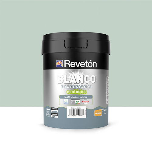 Pintura interior mate reveton blanco pro 0.75l 2020-b30g azul verdoso empolvado de la marca REVETÓN en acabado de color Verde fabricado en Varios, ver descripción