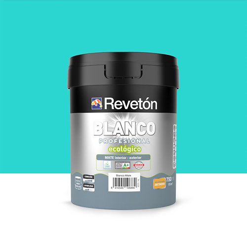 Pintura interior mate reveton blanco pro 0.75l 2030-r10b rojo rosado luminoso de la marca REVETÓN en acabado de color Verde fabricado en Varios, ver descripción
