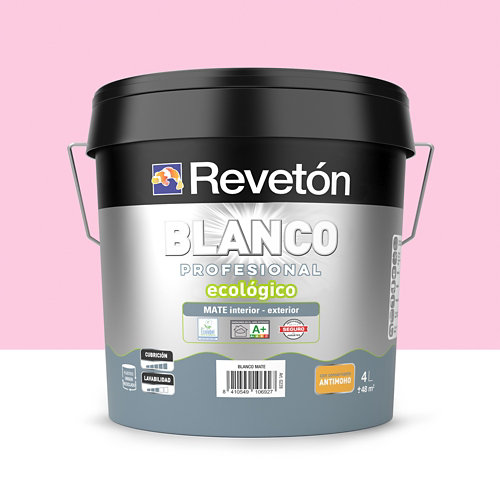 Pintura interior mate reveton pro 4l 0510-r90b azul cielo muy luminoso de la marca REVETÓN en acabado de color Rosa fabricado en Varios, ver descripción