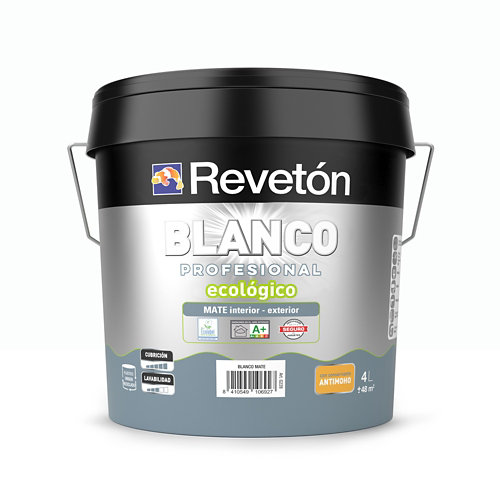 Pintura interior mate reveton pro 4l 0500-n blanco muy luminoso