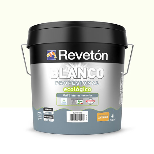 Pintura interior mate reveton pro 4l 1020-b50g turquesa muy luminoso de la marca REVETÓN en acabado de color Blanco fabricado en Varios, ver descripción