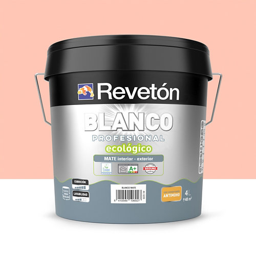 Pintura interior mate reveton pro 4l 0515-y90r salmón rosado luminoso de la marca REVETÓN en acabado de color Naranja / cobre fabricado en Varios, ver descripción
