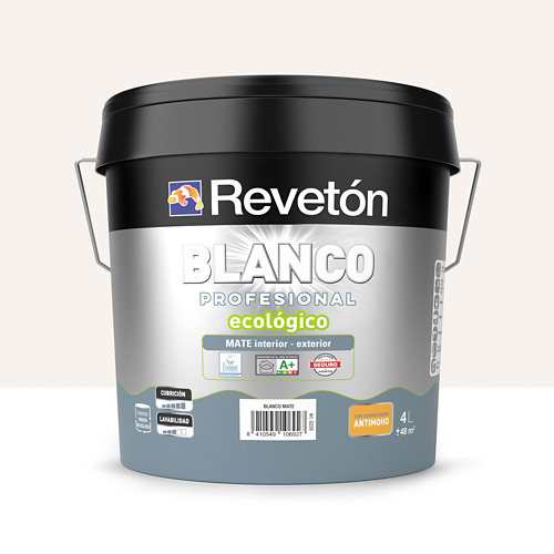 Pintura interior mate reveton blanco pro 4l 1005-b20g azul verdoso muy luminoso de la marca REVETÓN en acabado de color Rosa fabricado en Varios, ver descripción