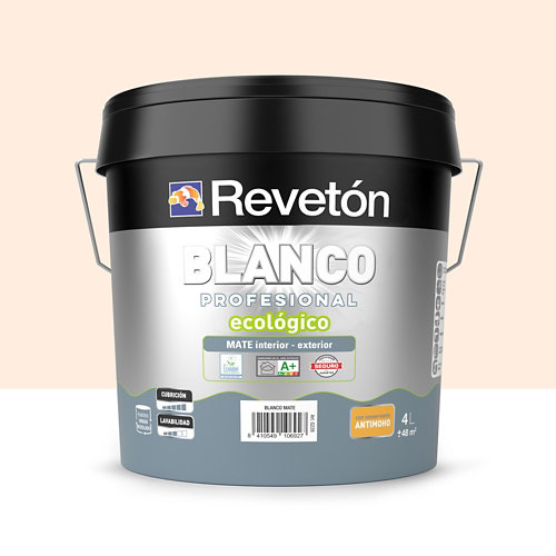 Pintura interior mate reveton pro 4l 1005-y50r neutro arena rosada muy luminoso de la marca REVETÓN en acabado de color Naranja / cobre fabricado en Varios, ver descripción