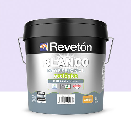 Pintura interior mate reveton pro 4l 0603-y20r blanco crema muy luminoso de la marca REVETÓN en acabado de color Violeta fabricado en Varios, ver descripción