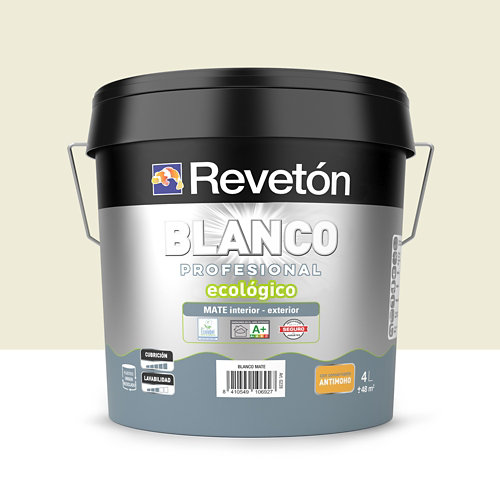 Pintura interior mate reveton pro 4l 1515-r rojo rosado empolvado de la marca REVETÓN en acabado de color Blanco fabricado en Varios, ver descripción