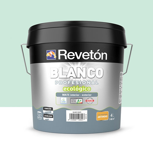 Pintura interior mate reveton pro 4l 2020-b30g azul verdoso empolvado de la marca REVETÓN en acabado de color Verde fabricado en Varios, ver descripción
