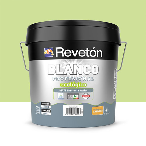 Pintura interior mate reveton pro 4l 2030-y90r salmón rosado muy oscuro de la marca REVETÓN en acabado de color Verde fabricado en Varios, ver descripción