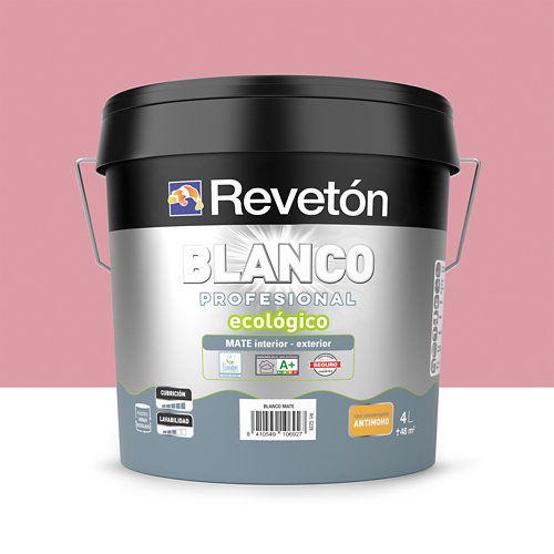 Pintura interior mate reveton pro 4l 1030-r20b rosa oscuro de la marca REVETÓN en acabado de color Rojo fabricado en Varios, ver descripción