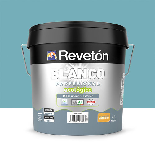 Pintura interior mate reveton blanco pro 4l 2040-y40r naranja miel luminoso de la marca REVETÓN en acabado de color Azul fabricado en Varios, ver descripción