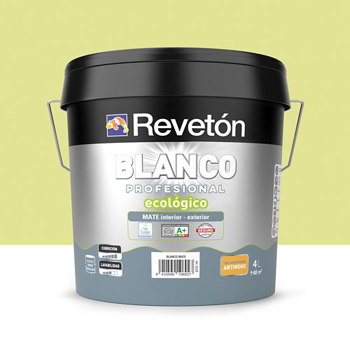 Pintura interior mate reveton pro 4l 3005-r80b neutro azulado oscuro de la marca REVETÓN en acabado de color Verde fabricado en Varios, ver descripción