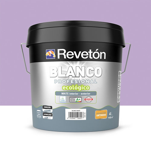 Pintura interior mate reveton pro 4l 2030-r50b lila oscuro de la marca REVETÓN en acabado de color Violeta fabricado en Varios, ver descripción
