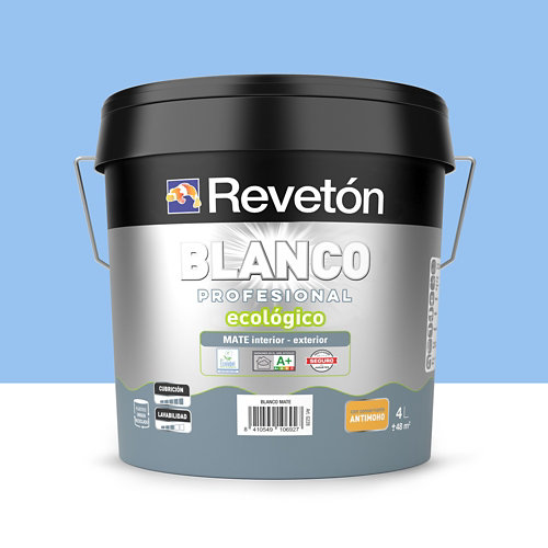 Pintura interior satinado reveton pro 0.75l 1005-b20g azul verdoso luminoso de la marca REVETÓN en acabado de color Azul fabricado en Varios, ver descripción