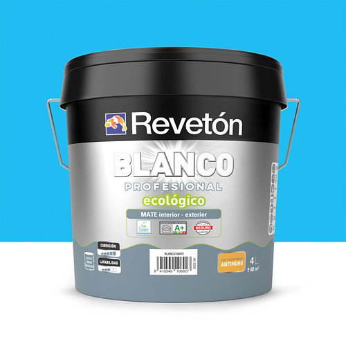 Pintura interior satinado reveton pro 0.75l 1005-r50b neutro gris acero luminoso de la marca REVETÓN en acabado de color Azul fabricado en Varios, ver descripción