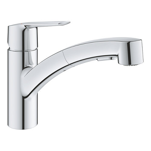 Grifo de cocina con caño horizontal extraíble grohe start 2021 cromado