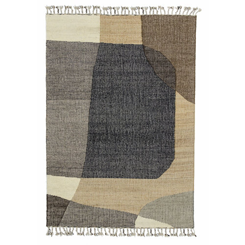 Alfombra yute, algodón yute abstract beige, gris 160x230cm