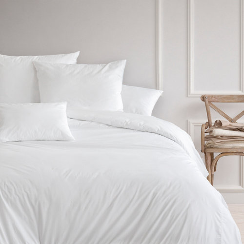 Funda nórdica inspire lisa algodón egipcio 400 hilos blanco para cama de 135 cm