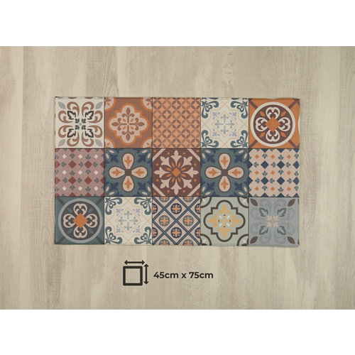 Alfombra de interior azul pvc antifatiga hidráulico 75 x 45cm