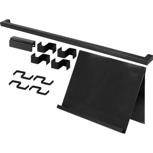 Set barra de cocina + soporte tablet delinia id inox 60 cm + 8 ganchos colgar