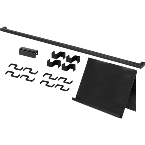 Set barra de cocina + soporte tablet delinia id gris 90 cm + 12 ganchos colgar