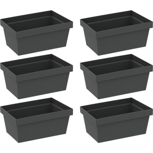 Set 6 porta utensilios para cajón cocina delinia id gris 10x6,7x15 cm