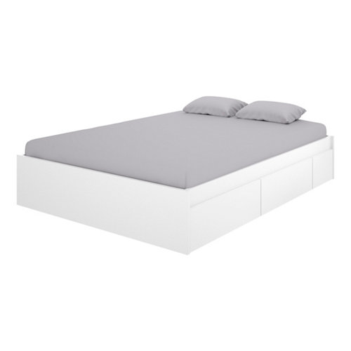 Cama serie vika blanco 4 cajones para colchón de 150x190cm