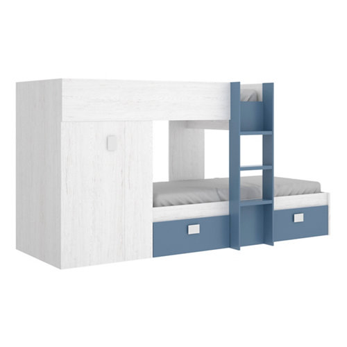 Puerta corredera ciega noruega plus uñero + cond 72,5x203 cm 26 Cama tren serie beth con armario y 2 cajones blanco artic y azul