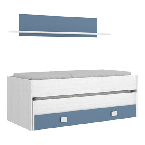 puerta holanda blanco de apertura izquierda de 82.5 cm 27 Cama compact serie enif 1 cajón y 1 estante blanco artic y azul