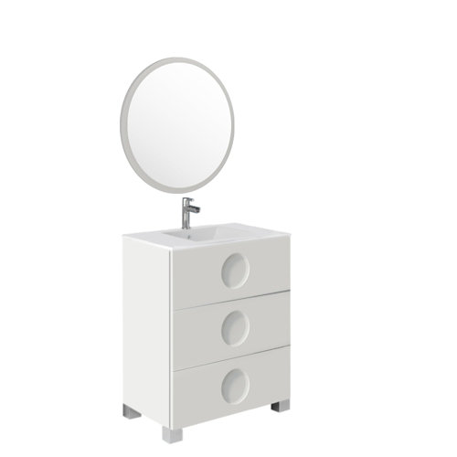 Mueble de baño con lavabo sphere blanco 70 cm