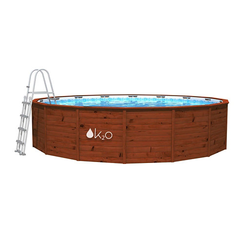 Piscina desmontable de madera hexagonal k2o 4.75x4.75x1.22 m