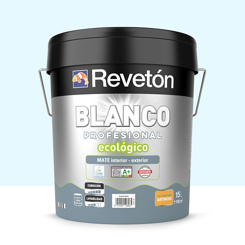 Pintura interior mate reveton pro 15l 0530-r90b azul cielo luminoso de la marca REVETÓN en acabado de color Azul fabricado en Varios, ver descripción